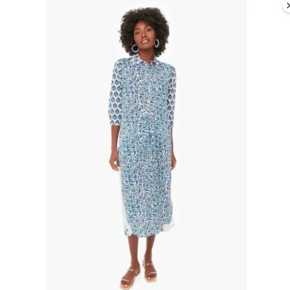 Ro's Garden Brooklyn Cornflower Mix Floral Long Dress Size Medium